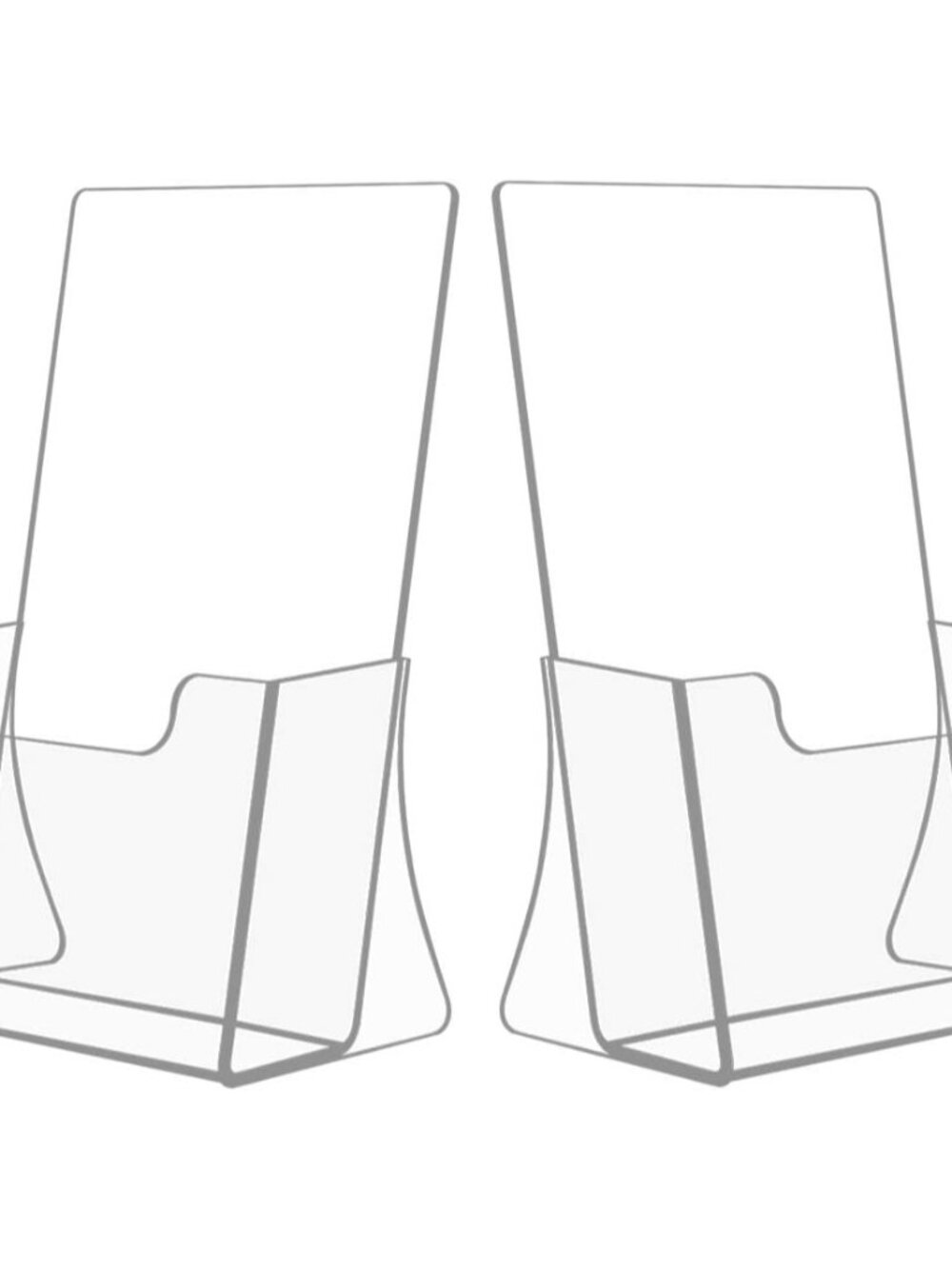 Acrylic Bi-Fold Brochure Holder 8.5 x 5.5, Flyer Holder Stand,2 Pack